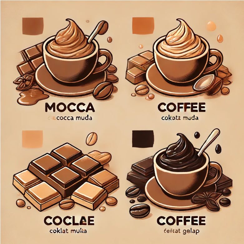 Perbedaan Warna Mocca dan Coffee Perbedaan Warna Mocca dan Coffee